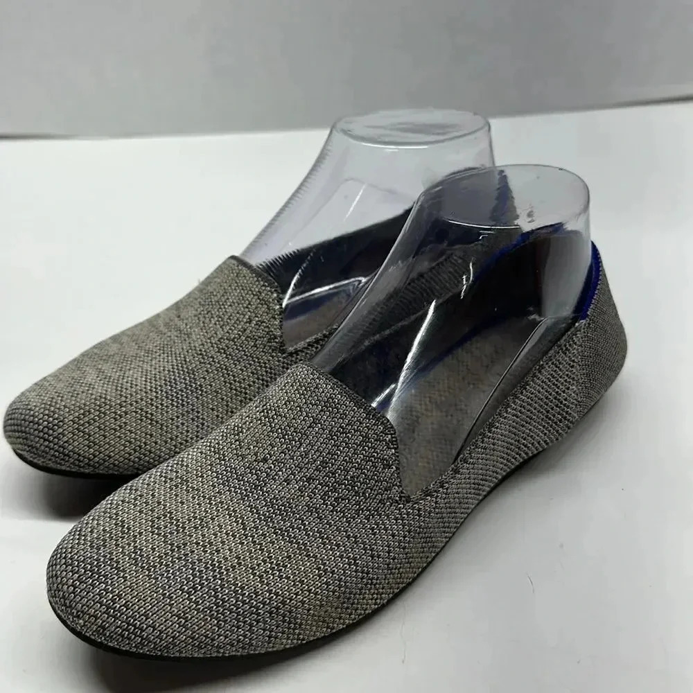 Rothy’s Taupe Heather Grey Blue Slip On Washable Loafers Shoes Size 8 - Picture 6 of 11